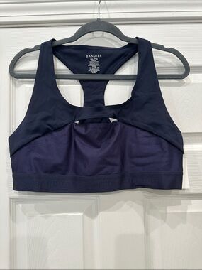 Bandier Navy Sports Bra with Racerback Support (21)